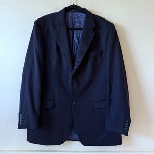 Joseph & Lyman Mens 100% Cashmere Midnight Blue Jacket  44L Blazer Sportcoat